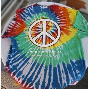 Joe's Crab Shack Peace Love & Crabs Joe's Stuff Adult L Tie-Dye Graphic T-Shirt